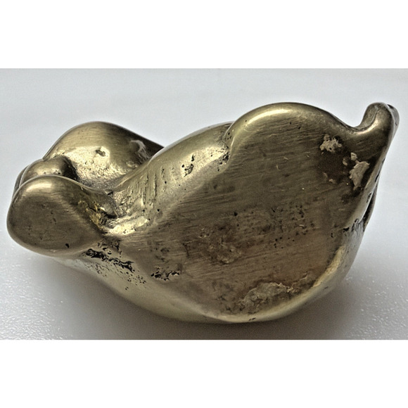 Vintage Mini Brass Frog Figurine Statue Paperweight Posing Laying Down - Picture 7 of 14